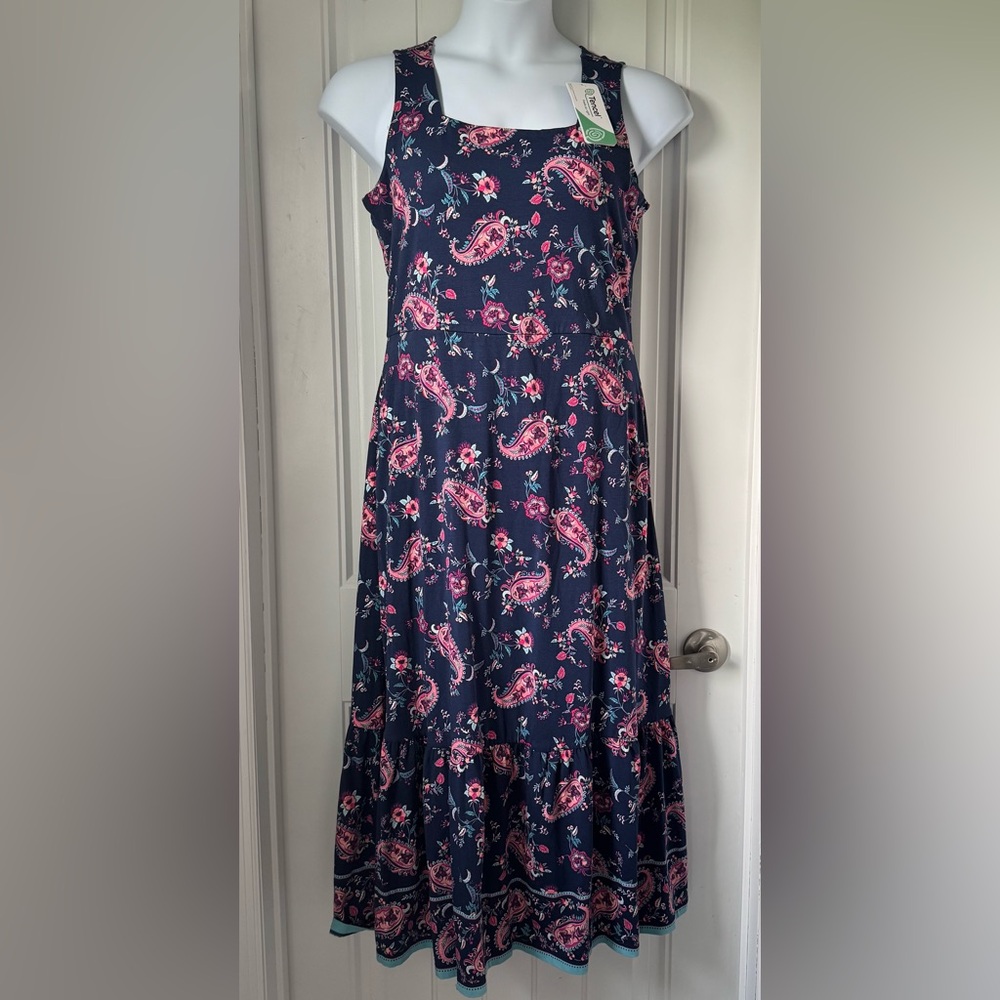 Lands End Floral Navy Sundress